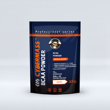 Аминокислоты BCAA powder 2:1:1 Чистый 300 гр, Cybermass — 65fit