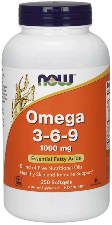 NOW Omega 3-6-9 1000 mg 250 Softgels — 65fit