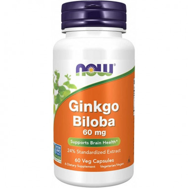 #NOW Ginkgo Biloba 60 mg 60 Veg Capsules — 65fit