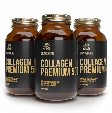 #GRASSBERGCollagen Premium 500mg+Vit C 40mg 60caps — 65fit
