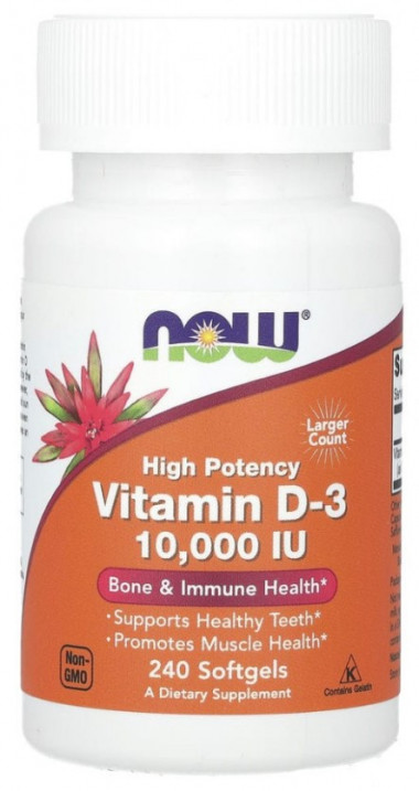 #NOW Vitamin D-3 10000 IU 240 Softgels — 65fit