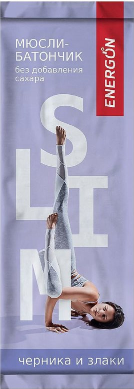 ENERGON SLIM Мюсли-батончик &quot;Черника и злаки&quot; 40г — 65fit
