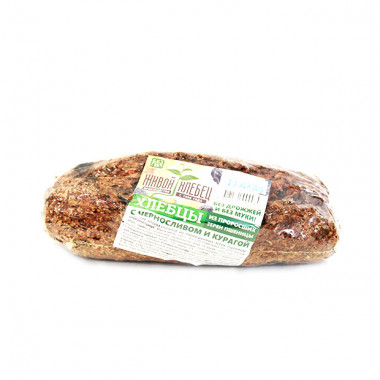 ЖИВОЙ ХЛЕБЕЦ из пророщенных зерен пшеницы с черносливом и курагой 250г — 65fit