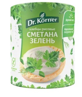 DR.KORNER Хлебцы хрустящие &quot;Со сметаной и зеленью&quot; 80г/10 — 65fit