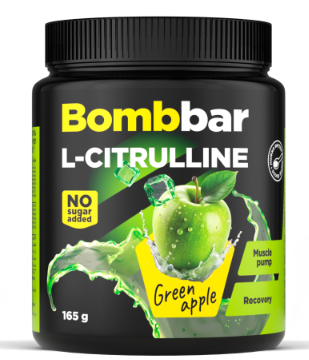 BOMBBAR Специализированный пищевой продукт для питания спортсменов. Коктейль &quot;L-Сitrulline со вкусом Зеленое яблоко&quot; 165г — 65fit