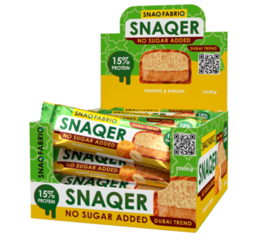 АКЦИЯ 2+1**_SNAQ FABRIQ Батончик глазированный "Арахисовый с хрустящим тестом" 50г/30 &mdash; 65fit