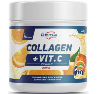 Сollagen Plus апельсин 225гр, GeneticLab — 65fit