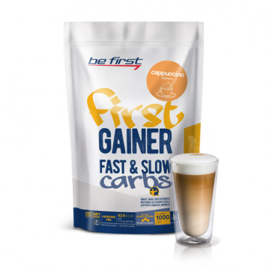 First Gainer Fast &amp; Slow Carbs капучино 1000гр, BE FIRST — 65fit