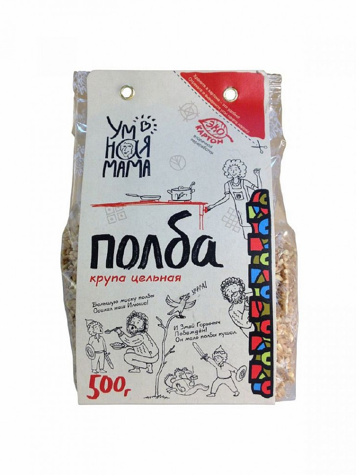 УМНАЯ МАМА Полба крупа цельная 500г фото 1 — 65fit