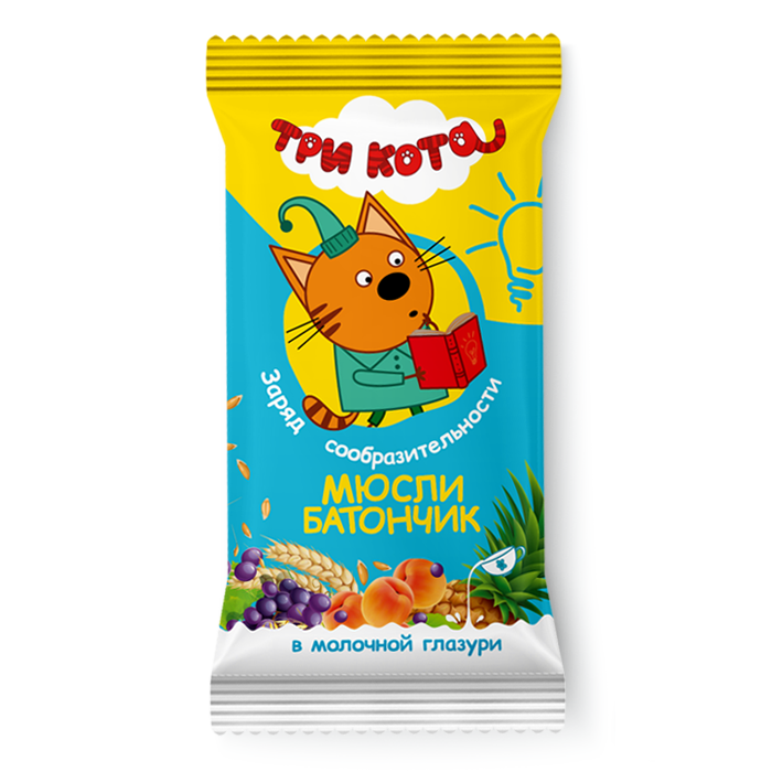 ТРИ КОТА Мюсли батончик в молочной глазури 40г фото 1 — 65fit