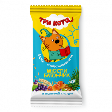 ТРИ КОТА Мюсли батончик в молочной глазури 40г — 65fit