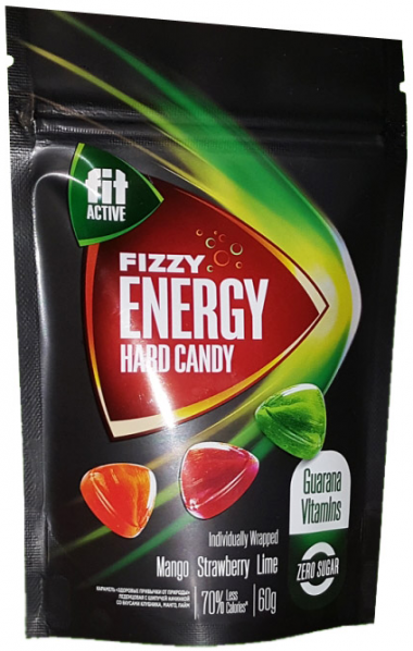 Карамель энергетическая Манго-Клубника-Лайм без сахара 60гр, Fit Parad — 65fit
