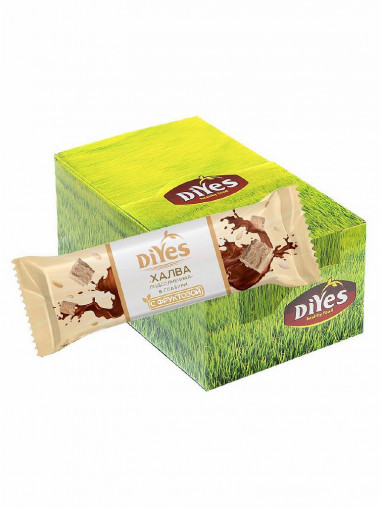 DiYes Батончик  &quot;Халва подсолнечная&quot; с фруктозой глазури 60г — 65fit