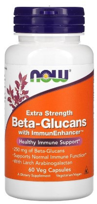NOW Beta Glucans Extra Strength 250 mg 60 Veg Capsules — 65fit