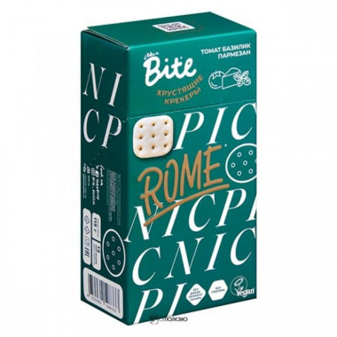 BITE КРЕКЕРЫ соленые со вкусом томат-базилик-пармезан 115г — 65fit