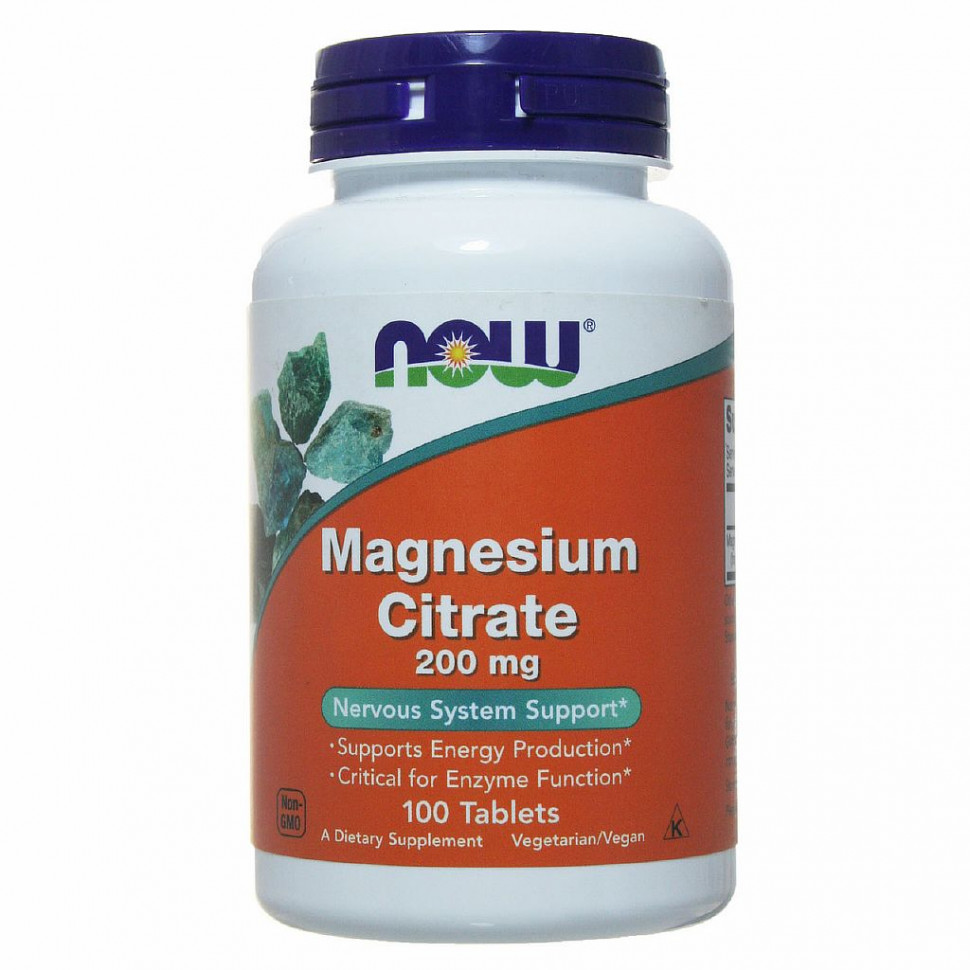 #NOW Magnesium Citrate 200mg 250 tabs фото 1 — 65fit