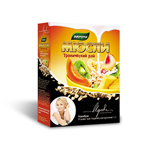 Мюсли без добавления сахара Тропический рай 400гр, Фруктовница — 65fit