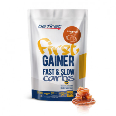 First Gainer Fast &amp; Slow Carbs карамель 1000гр, BE FIRST — 65fit