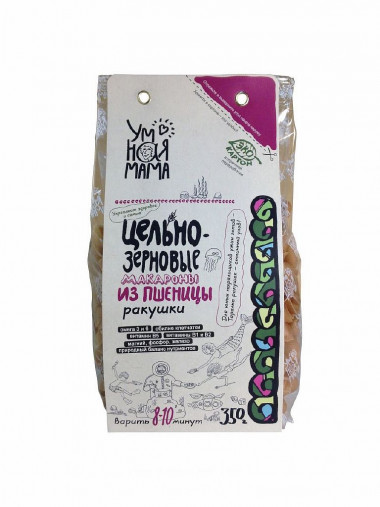 УМНАЯ МАМА Макароны из пшеницы &quot;Ракушки&quot; 350г — 65fit