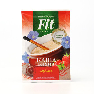 Пакет-саше Каша льняная быстрого приготовления Клубника со сливками 25гр, Fit Parad — 65fit