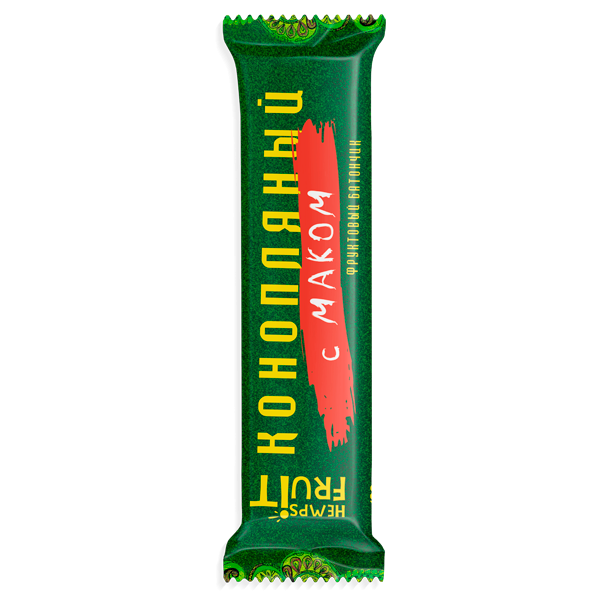 HEMPS FRUIT Батончик фруктовый "Конопляный с маком" 30г фото 1 — 65fit
