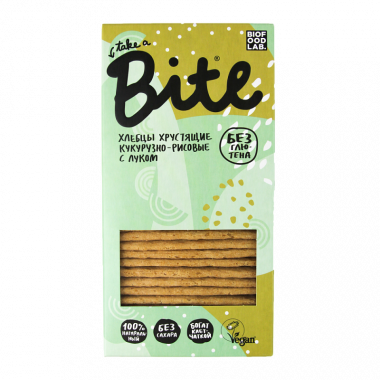 BITE Хлебцы хрустящие Кукурузно-рисовые с луком 150г — 65fit