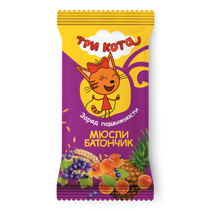 ТРИ КОТА Мюсли батончик без глазури 40г фото 1 — 65fit