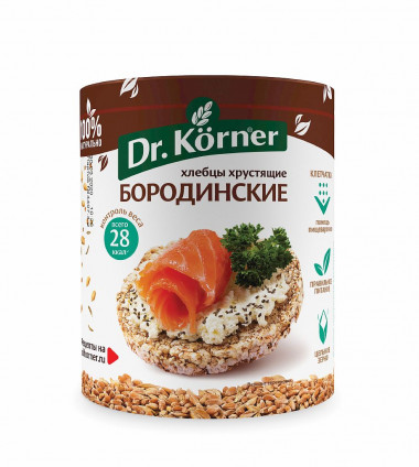 DR.KORNER Хлебцы хрустящие &quot;Бородинские&quot; 100г — 65fit