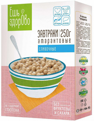 ЕШЬ ЗДОРОВО Завтраки амарантовые с белым шоколадом 250г — 65fit