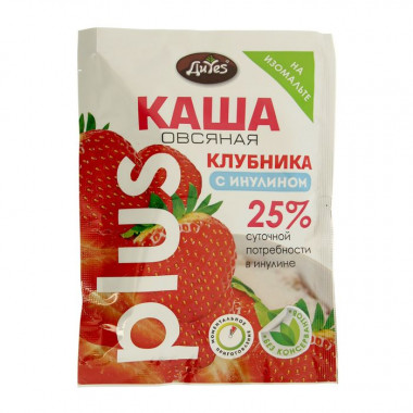 Каша овсяная Клубника с инулином на изомальте 43г, DiYes &mdash; 65fit