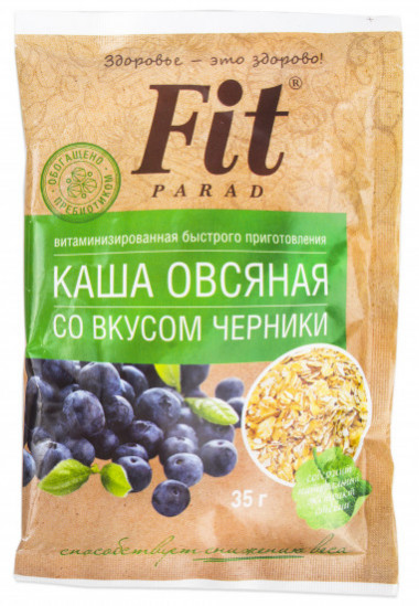Каша овсяная со вкусом черника 35гр, Fit Parad — 65fit