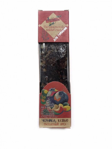 Мармелад натур для гурманов черника+мускатный орех+кешью 50гр — 65fit