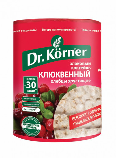 DR.KORNER Хлебцы &quot;Злаковый коктейль&quot; клюквенный 100г — 65fit