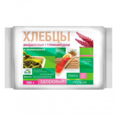 Di&amp;Di Хлебцы амарантовые с топинамбуром и ламинарией 100г — 65fit