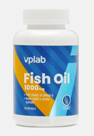 VPLAB FISH OIL 1000мг Рыбий жир 120 капсул — 65fit