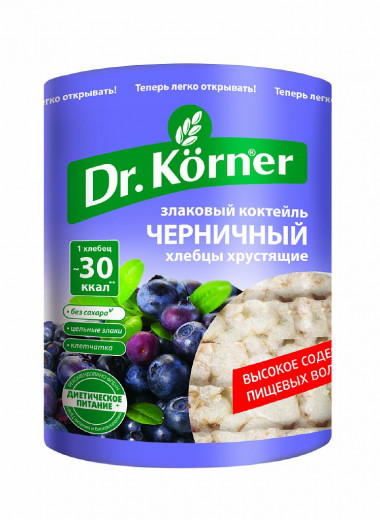 DR.KORNER Хлебцы &quot;Злаковый коктейль&quot; черничный 100г — 65fit