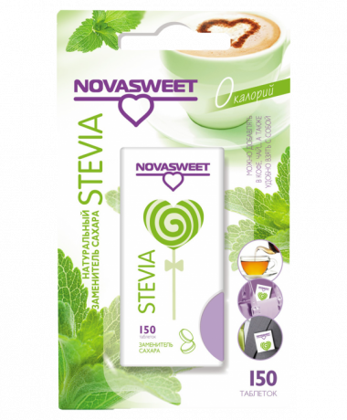 Novasweet® STEVIA Заменитель сахара стевия - 150 таблеток 9г — 65fit