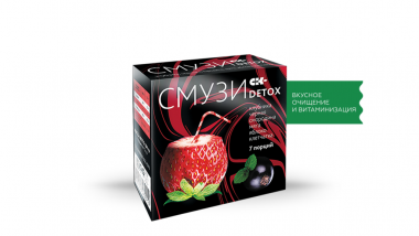 СИБИРСКАЯ® КЛЕТЧАТКА Смузи &quot;DETOX&quot; Мята, клубника 7 порций по 12г — 65fit