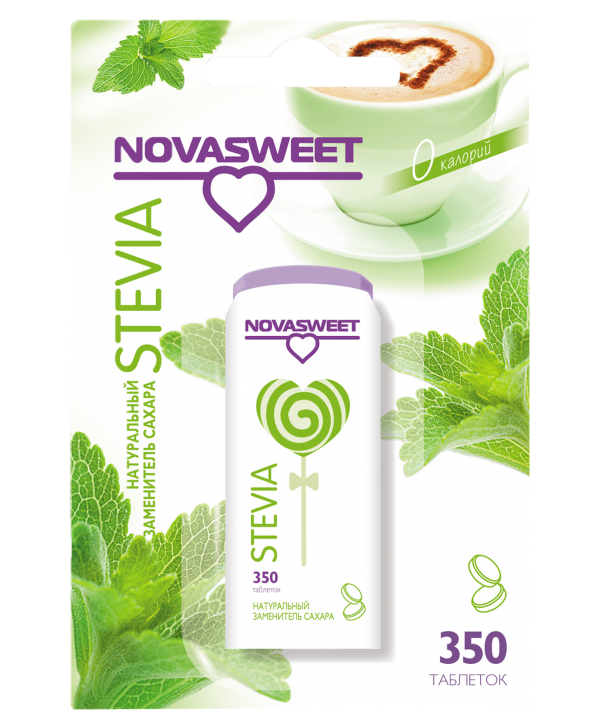 Novasweet® STEVIA Заменитель сахара стевия - 350 таблеток 21г фото 1 — 65fit