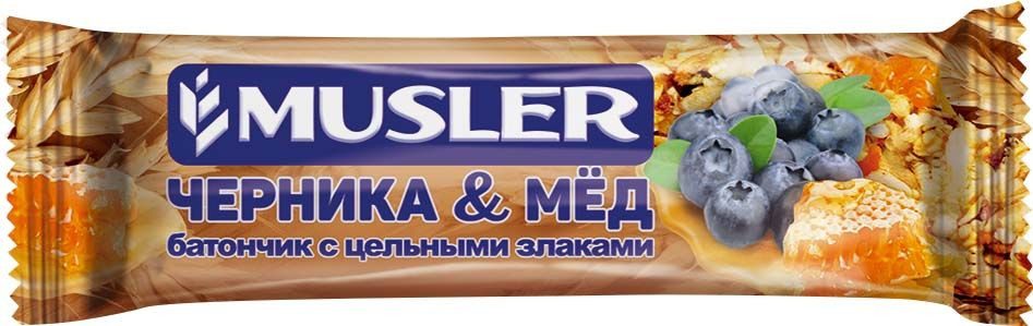 MUSLER Батончик мюсли "Черника и мёд" 30г фото 1 — 65fit