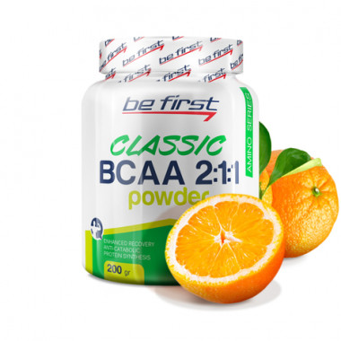 Аминокислоты BCAA 2:1:1 Classic Powder Апельсин 200 гр, BE FIRST — 65fit
