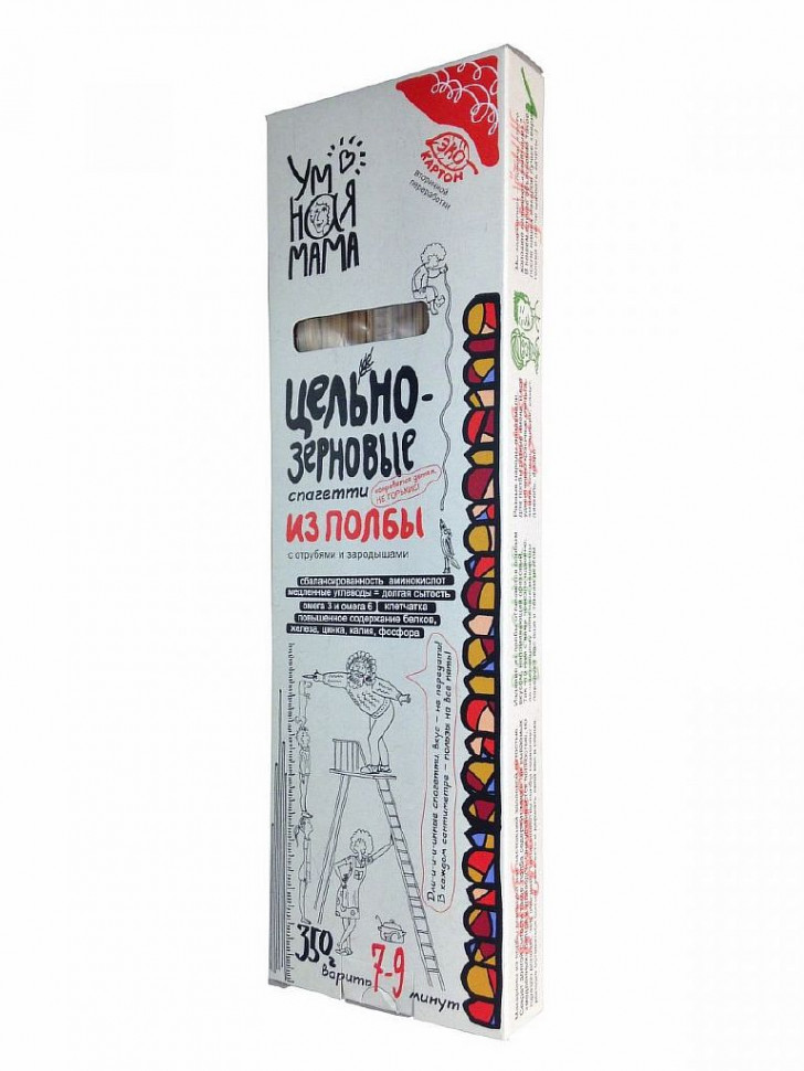УМНАЯ МАМА Спагетти из полбы цельнозерновые 350г фото 1 — 65fit