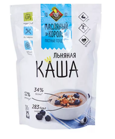 Каша льнаная 300гр (Масльный Король) фото 1 — 65fit
