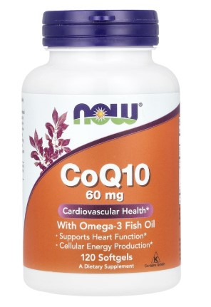 NOW CoQ10 60 mg with Omega 3 120 caps — 65fit