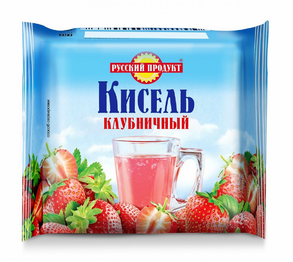 Кисель брик "Клубничный" 220 г/14уп в ш/б (Ru/ Az/ Rо/ Am) фото 1 — 65fit