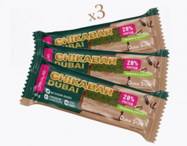 CHIKALAB Батончик глазированный &quot;Моккачино&quot; с фисташкой и хрустящим тестом 45г — 65fit