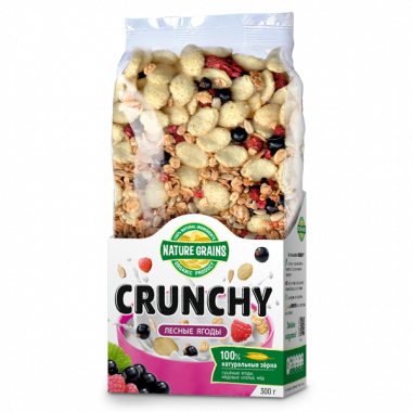Завтраки сухие с лесными ягодами 300гр, Crunchy — 65fit