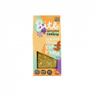 BITE СЛАЙСЫ с зеленой гречкой и куркумой 100г — 65fit
