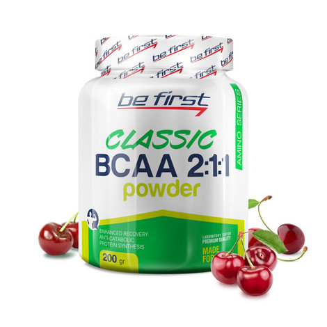 Аминокислоты BCAA 2:1:1 Classic Powder Вишня 200 гр, BE FIRST фото 1 — 65fit