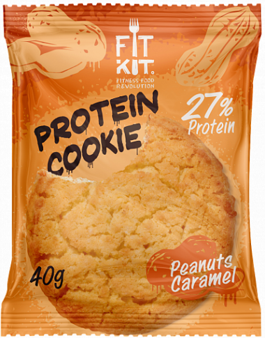 FIT KIT Protein Cookie Арахис-карамель 40г/24 — 65fit
